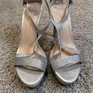 Pelle Moda Glittering Silver Heels